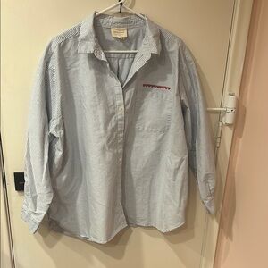 Sezane Blue Casual Button Down Shirt